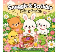 Snuggle & Scribble Colouring Book: A Cozy Garden, Simple Big Designs about Adorable Animal Friends having fun in the garden, suited for all ages, 30+ pages