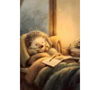 Snuggle & Scribble Composition Notebook: Wide Ruled Hedgehog Journal for Writing, Journaling, Notes, and Peaceful Nighttime Thoughts
