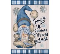 Snuggle Up Gnomies It'S Cold Outside Winter Blue Gnome Bandiera Durevole Flag Robuste Bandiere Verticale Per Esterno Cortile Prato 30X45Cm