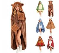 Snugik Coperte indossabili da donna in pile sfocato Cosplay costumi di | Coperta oversize con cappuccio, morbida e confortevole, mantello con cappuccio, coperta da coccolare