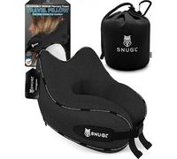 SNUGL Cuscino da Viaggio Cuscino Cervicale in Memory Foam - Cuscino per Volo | Supporto per il Collo in Viaggio | Cuscino Cervicale da Viaggio per Aereo con Borsa e Clip | (Nero)