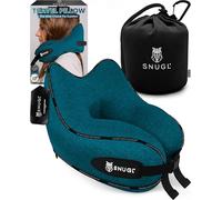 SNUGL Cuscino da Viaggio Ergonomico - Cuscino Aereo in Memory Foam - Cuscino Cervicale da Viaggio - Cuscino Cervicale per Dormire (Verde Petrolio - Adulto Piccolo)