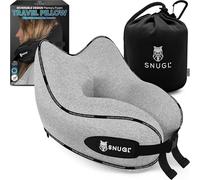 SNUGL Cuscino da Viaggio Ergonomico - Cuscino Aereo in Memory Foam - Cuscino Cervicale da Viaggio - Cuscino Cervicale per Dormire - Supporto Collo per Aereo, Auto, Treno | (Grigio - Adulto Piccolo)
