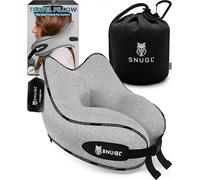 SNUGL Cuscino da Viaggio Ergonomico - Cuscino Aereo in Memory Foam - Cuscino Cervicale da Viaggio - Cuscino Cervicale per Dormire - Supporto Collo per Aereo, Auto, Treno | (Grigio - Adulto Piccolo)