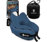 SNUGL Cuscino da Viaggio Ergonomico - Cuscino Aereo in Memory Foam - Cuscino Cervicale da Viaggio - Cuscino Cervicale per Dormire - Supporto Collo per Aereo, Auto, Treno | (Blu - Adulto Piccolo)