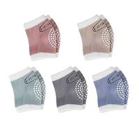 Snugory Ginocchiere Antiscivolo per Bambini 5 Paia in Cotone 6-24 Mesi | Morbide e traspiranti con puntini in silicone per offrire comfort durante gattonamento e primi passi