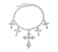 Snuhlzvm Squisita collana con croce placcata oro 14 carati, accessorio squisito, scelta eccellente per dichiarazioni religiose o di moda, regalo ideale per le donne. Articoli alla moda e alla moda