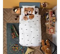 Snurk Orsacchiotto Teddy Bear Copripiumino, Percalle, Bianco/Multicolore, Singolo, 220x140x0.4 cm