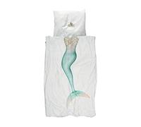 Snurk Sirena Copripiumino, Percalle, Bianco/Multicolore, Singolo, 220x140x0.4 cm