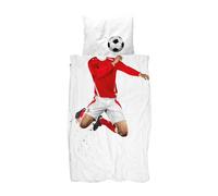 Snurk Soccer Player Red Kids Bedding 135x200 Cotton