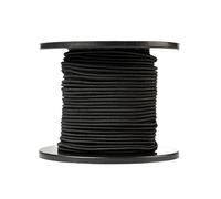 SNURO Corda elastica rotonda (4mm, 100M, nero) - Qualità professionale - Resistente alle intemperie e riutilizzabile - Forza di rottura 80kg