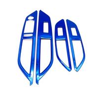 SNWDBH 4 Pezzi Di Modanature Per Interruttori Finestrini Interni Auto In Acciaio Inox, Con Guida A Sinistra, Per Peugeot 3008 5008 GT 2017-2022(BLU)