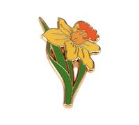 SNXLXUR Spilla a forma di narciso, da donna, in lega, per zaini, giacche, borse e cappelli, spilla a forma di narciso con chiusura sicura, simbolo di speranza e rinnovamento