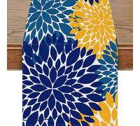 Snylcce Chinoiserie, Runner da tavola 33 x 119 cm, elegante design geometrico con uccelli e fiori, decorazione moderna in lino per casa, sala da pranzo e feste