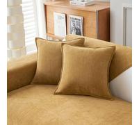 Snylcce Federe per cuscini gialle 20 x 20 pollici 50 x 50 cm Set di 2 federe per cuscini in ciniglia con un design elegante Cuscini decorativi morbidi e lussuosi per divano, letto e decorazione per la