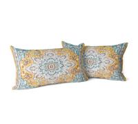 Snylcce Set di 2 federe decorative bohémien, 30 x 50 cm, in velluto, morbido, stile bohémien, retrò, etnico, decorative, per divano, camera da letto, casa, decorazione giallo chiaro
