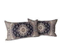 Snylcce Set di 2 federe decorative bohémien, 30 x 50 cm, in velluto, morbido, stile bohémien, retrò, etnico, decorative, per divano, camera da letto, casa, decorazione per la casa, colore oro nero