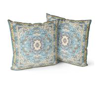 Snylcce Set di 2 federe per cuscini bohémien, design vintage e anticato, motivo double-face, morbide federe per cuscini da giardino, divano, letto, 55 x 55 cm