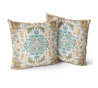 Snylcce Set di 2 federe per cuscini bohémien, multicolore, design antico e vintage, motivo double-face, morbide federe per cuscini da giardino, divano, letto, decorative, 45 x 45 cm