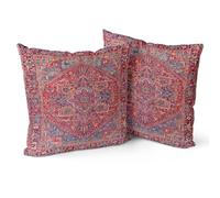 Snylcce Set di 2 federe per cuscini in stile bohémien, design vintage e anticato, motivo double-face, morbide federe per cuscini da giardino, divano, letto, 66 x 66 cm