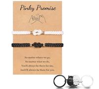 Snyvpra Braccialetti per partner, regalo per amici, braccialetti dell'amicizia, due braccialetti con portachiavi, simbolo di amore e amicizia, ideali per coppie e amici