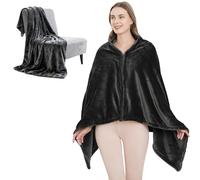 SNZ - Coperta in flanella da donna e uomo - Poncho extra morbido invernale come coperta per divano, coperta da viaggio, calda coperta per la casa, aereo, ufficio e campeggio, durevole (180x90 cm)