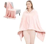 SNZ - Coperta in flanella Poncho da donna e uomo - Extra morbida cappa invernale come coperta per divano, coperta da viaggio, calda coperta per la casa, aereo, ufficio e campeggio, durevole (150x80 cm