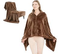 SNZ Coperta in Flanella Poncho da Donna & Uomo - Coperta Extra Morbida per l'Inverno come Coperta da Divano, Coperta da Viaggio, Calda Coperta per la Casa, Aeroplano, Ufficio e Campeggio, Durevole