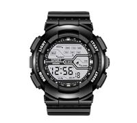 Snzg11j1 - Orologio da polso digitale da uomo, con display LCD, cronometro, data, in gomma, Nero , misura unica