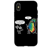 So All I Need Is Butter? Fly And Butterfly Funny Insect Meme Custodia per iPhone X/XS