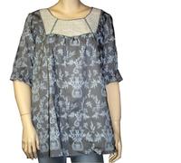 SO and CO Tunica stampa fluida donna grigio eco pizzo