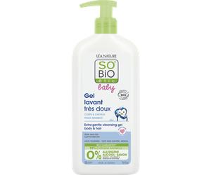 SO’BiO étic BABY Gel detergente per bambini - extra delicato per corpo e capelli BIO (500 ml) - non brucia gli occhi