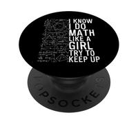 So che faccio matematica come una ragazza Cerco di tenere il passo con la matematica divertente PopSockets PopGrip Adesivo