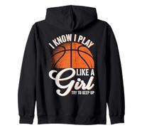 So Che Gioco Come Una Ragazza Cerca di Tenere Il Passo Divertente Basket Felpa con Cappuccio