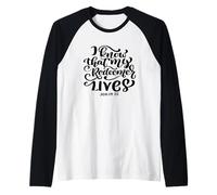 So Che Il Mio redentore Vive Le Scritture Versetti Biblici Donne Maglia con Maniche Raglan