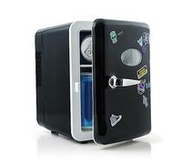 So Chill Mini frigorifero compatto e portatile da 4 litri con manico, cavo USB, adesivi personalizzati, ripiano rimovibile e finestra di visione, per camere da letto, auto, giocatori, bellezza, cura