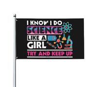So di fare scienza come una ragazza, prova a tenere il passo, bandiera decorativa per esterni di alta qualità, 9,1 x 1,5 m, colori vivaci, antivento e resistente all'acqua, ideale per giardino ed eve