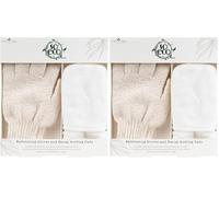 So Eco Guanti Esfolianti e Pads per il Viso - Set di 2 Paio di Guanti e 2 Pads - Bianca - Vegano - Non Testato sugli Animali