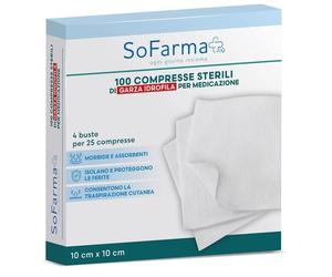 so.farma.morra GARZA COMPRESSA IN COTONE 10X10 CM 100 PEZZI SOFARMAPIU'