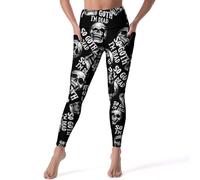 So Goth I'm Dead, leggings da donna, a vita alta, con tasche, per corsa, allenamento, Stile:, XXL