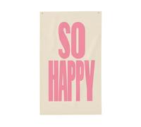 So Happy On - Bandiere per la casa da cortile in stile retrò, 0,9 x 1,5 m, con occhielli, decorazioni per interni ed esterni, feste per la casa