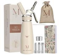 SO’Maison Sifone Panna e Crema 500 ml - Sifone da Cucina Professionale, Design Crema Vintage, con Ricettario da Compilare - Accessori per Pasticceria