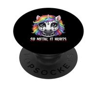 So Metal It Hurts - Simpatico viso di unicorno malvagio PopSockets PopGrip Adesivo