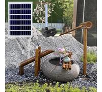 So Powered - Fontana d'acqua in bambù, realizzata a mano, decorazione zen a dondolo, con pompa, autoportante, Feng Shui, decorazione da giardino per uccelli, patio, stagno, relaxat e mtat