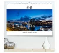 So schön ist Kiel im Dunkeln (hochwertiger Premium Wandkalender 2026 DIN A2 quer), Kunstdruck in Hochglanz: Wenn es dunkel ist in Kiel