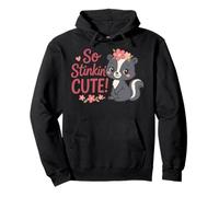 So Stinkin' Cute! Girly Skunk Floral Graphic. Felpa con Cappuccio