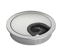 SO-TECH Passacavo metallo cromato opaco Dimensione foratura Ø 60 mm Apertura per cavi Scrivania con guarnizione antipolvere