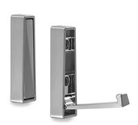 SO-TECH® - Set di 2 ganci da parete pieghevoli BARI, 80 x 20 x 15 mm, cromati opachi, con design convesso unico e frontale, ganci per guardaroba pieghevoli, ganci da parete di SO-TECH®