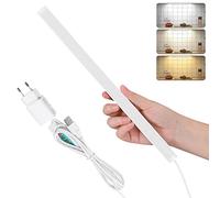 SOAIY 30.8 x 1.75cm Luce sottopensile cucina Lampada Barra led USB magnetica a 3 Colori Fredda/Calda/Neutra Funzione di memoria per Bagno, Armadio, Specchio