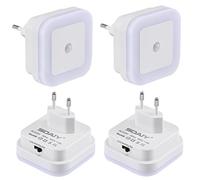 SOAIY 4 Pezzi Luce notturna led Luce Sensore di Movimento Luce da presa 3 Modalità ON/OFF/AUTO per bambini camera, bagno, soggiorno, corridoio, ecc